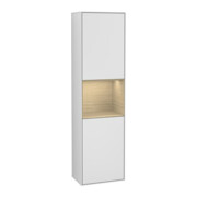 V&B Armoire haute Finion 41,8x151,6cm, g, Rg Oa Placage, blanc mat Lac