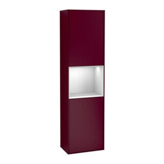 V&B Armoire haute Finion 41,8x151,6cm, gauche, étagère blanche avec laque, poignée métal