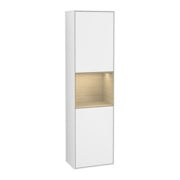 V&B Armoire haute Finion 41,8x151,6cm, L, Rg Oa Placage, blanc laqué