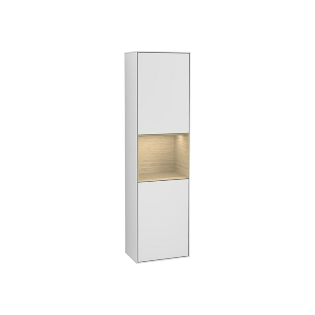 V&B Armoire haute Finion 41,8x151,6cm, r, Rg Oa placage, blanc mat Lac