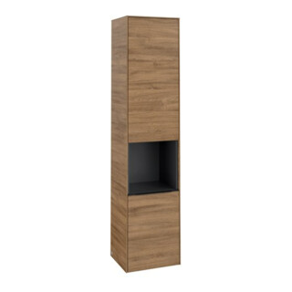 V&B Armoire haute Subway 3.0 40x171x36,2cm, porte droite/grise bleu volcan, sans poignée