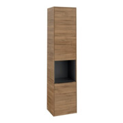 V&B Armoire haute Subway 3.0 40x171x36,2cm, porte gauche/grise bleu volcan, sans poignée