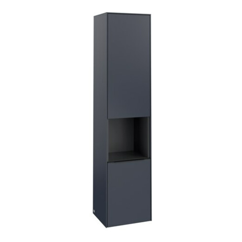 V&B Armoire haute Subway 3.0 40x171x36,2cm, porte gauche/grise, façade bleue