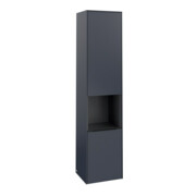 V&B Armoire haute Subway 3.0 40x171x36,2cm, porte gauche/grise, façade bleue