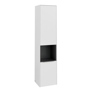 V&B Armoire haute Subway 3.0 40x171x36,2cm, Porte gauche/Poignée alu brillant, Blanc P
