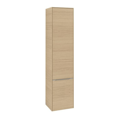 V&B Armoire haute Subway 3.0 40x171x36,2cm, Porte L/Gr Alu brillant, Nord Oa