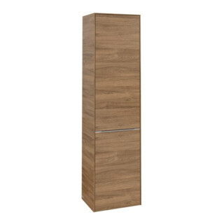 V&B Armoire haute Subway 3.0 40x171x36,2cm, porte L/Gr alu brillant, sans poignée