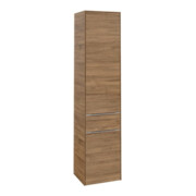 V&B Armoire haute Subway 3.0 40x171x36,2cm, porte L/gr aluminium brillant, chêne naturel