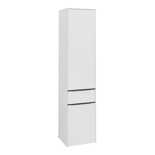 V&B Armoire haute Subway 3.0 40x171x36,2cm, porte L/Gr bleu volcan, corps blanc