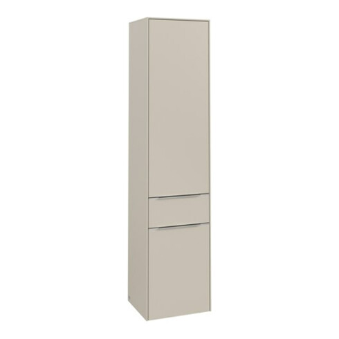 V&B Armoire haute Subway 3.0 40x171x36,2cm, porte R/Gr alu brillant, gris cashmere