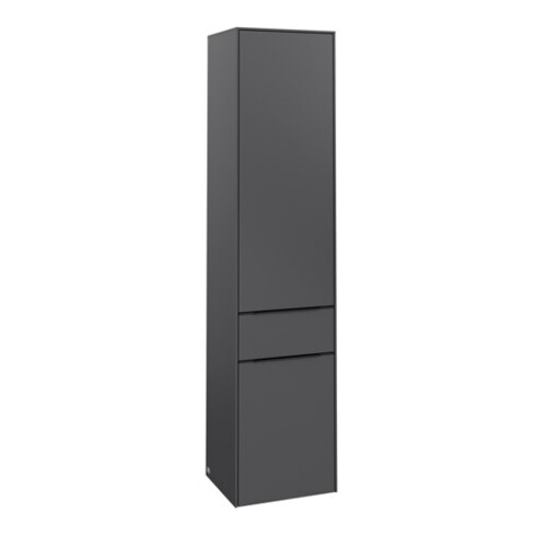 V&B Armoire haute Subway 3.0 40x171x36,2cm, porte R/Gr bleu volcan, graphite