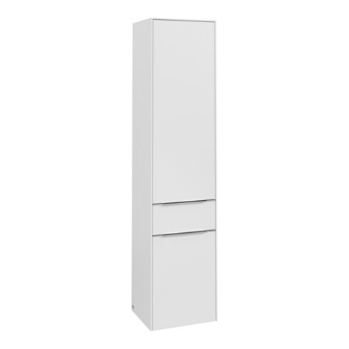 V&B Armoire haute Subway 3.0 40x171x36,2cm, Porte R/Poignée alu brillant, P bl.