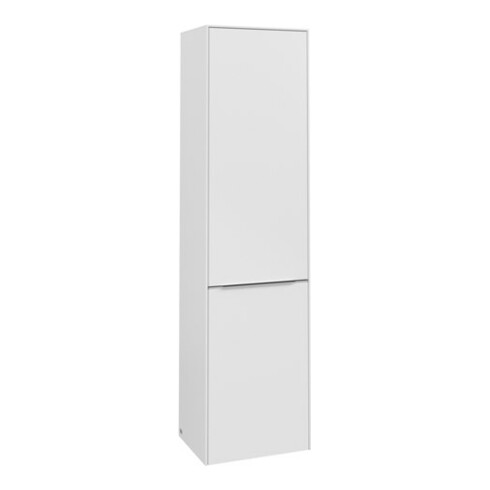 V&B Armoire haute Subway 3.0 40x171x36,2cm, Porte R/Poignée alu brillant, P blanc