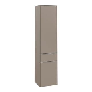 V&B Armoire haute Subway 3.0 40x171x36,2cm, porte R/poignée alu brillant, Taupe