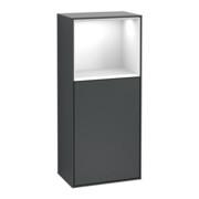 V&B Armoire latérale Finion 41,8x93,6 cm, droite, blanc brillant, bleu moyen avec laque