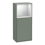 V&B Armoire latérale Finion 41,8x93,6 cm, droite, étagère sup. blanche, olivier mat laqué