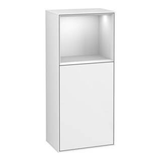 V&B Armoire latérale Finion 41,8x93,6 cm, G, face sup. blanc mat, blanc brillant Lac