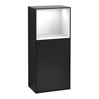 V&B Armoire latérale Finion 41,8x93,6cm, droite, face sup. brillante blanche, bleu mat laqué