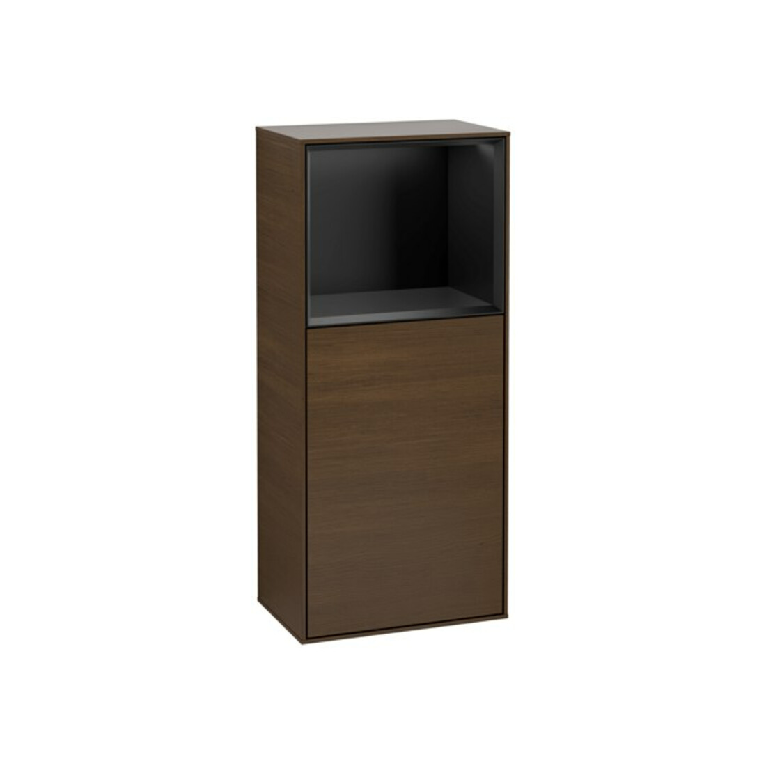 V&B Armoire latérale Finion 41,8x93,6cm, gauche, étagère sup. bleue, veinée noyer