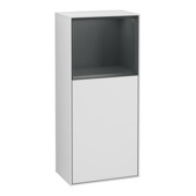 V&B Armoire latérale Finion 41,8x93,6cm, L, droite, avec porte miroir, blanc, avec Lac