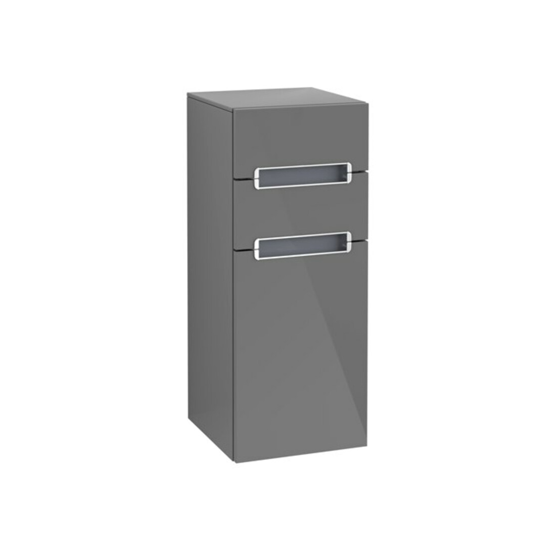 V&B Armoire latérale Subway 2.0 35,6x85,7 cm, D, gris clair, argenté, brillant Gr