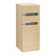 V&B Armoire latérale Subway 2.0 35,6x85,7cm, droite, chromé, blanc, chêne nordique