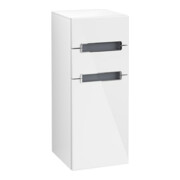 V&B Armoire latérale Subway 2.0 35,6x85,7cm, G, gris clair, gris, blanc brillant