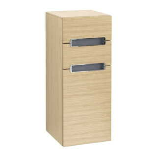 V&B Armoire latérale Subway 2.0 35,6x85,7cm, gauche, gris chrome, blanc, chêne nordique