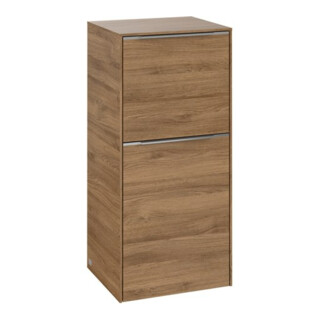 V&B Armoire latérale Subway 3.0 40x86x36,2 cm, porte gauche/poignée alu brillant, canal ouvert