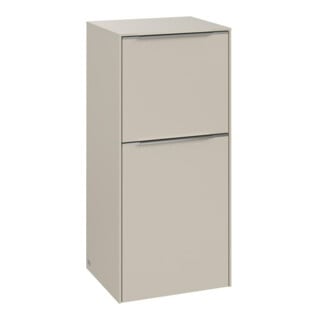 V&B Armoire latérale Subway 3.0 40x86x36,2 cm, porte L/Gr alu brillant, gris cashmere
