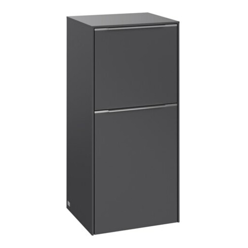 V&B Armoire latérale Subway 3.0 40x86x36,2 cm, Porte R/Poignée alu brillant, graphite