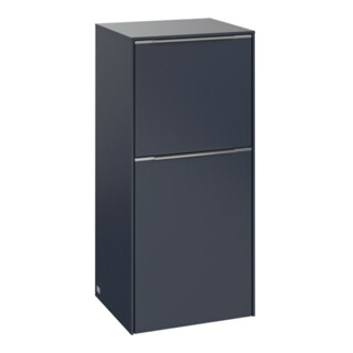 V&B Armoire latérale Subway 3.0 40x86x36,2cm, Porte L/Gr Alu brillant, Bleu marine