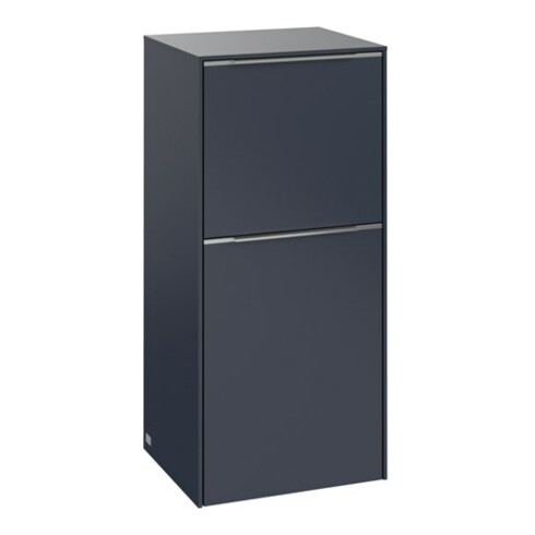 V&B Armoire latérale Subway 3.0 40x86x36,2cm, Porte L/Gr Alu brillant, Bleu marine