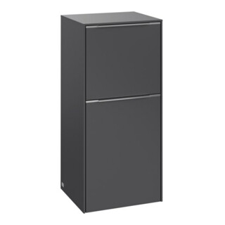 V&B Armoire latérale Subway 3.0 40x86x36,2cm, porte L/poignée alu brillant, graphite