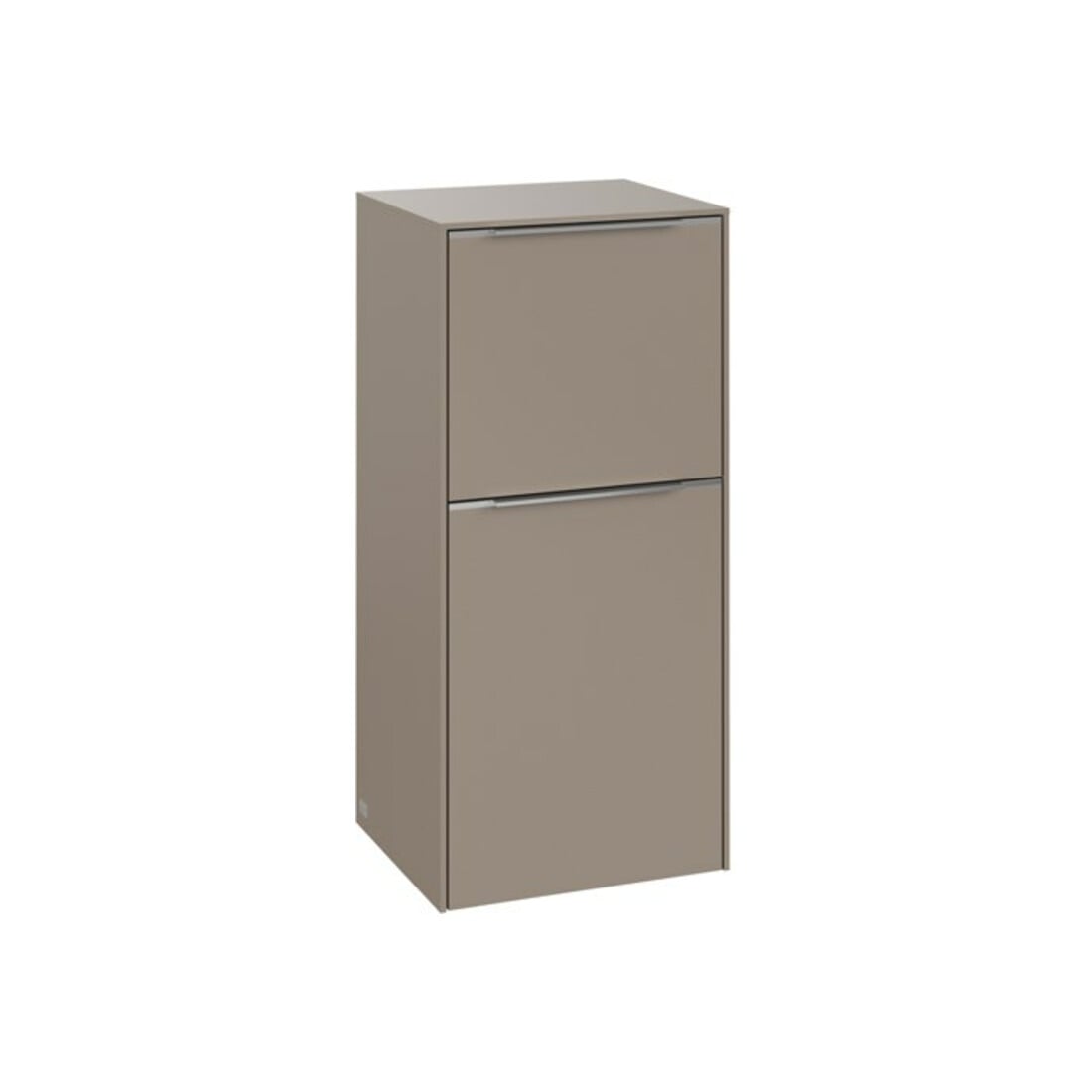 V&B Armoire latérale Subway 3.0 40x86x36,2cm, porte L/poignée alu brillant, taupe