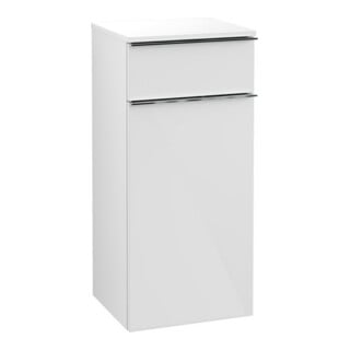V&B Armoire latérale Venticello 40,4x86,6x37,2cm, à droite, gris clair, blanc brillant