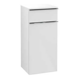 V&B Armoire latérale Venticello 40,4x86,6x37,2cm, gauche, gris chromé, blanc brillant