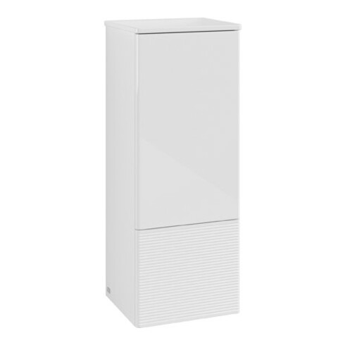 V&B Armoire moyenne avec structure de façade, charnière droite Antao 41,4x104x35,6cm, laque WBP, blanc brillant