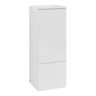 V&B Armoire moyenne avec structure de façade, charnière gauche Antao 41,4x104x35,6cm, laque WBP, blanc brillant Lac