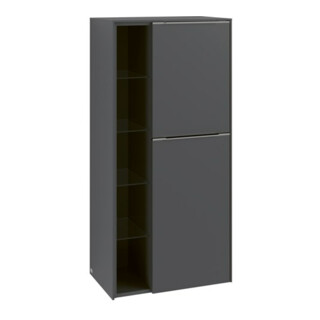 V&B Armoire moyenne Subway 3.0 57,4x120x36,2cm, porte droite/gauche mono., graphite