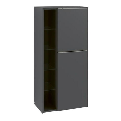 V&B Armoire moyenne Subway 3.0 57,4x120x36,2cm, porte droite/gauche mono., graphite