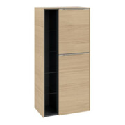 V&B Armoire moyenne Subway 3.0 57,4x120x36,2cm, porte droite/grise AL brillant, Nord Oa