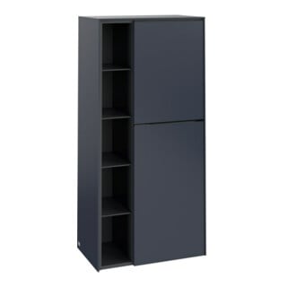 V&B Armoire moyenne Subway 3.0 57,4x120x36,2cm, porte droite/grise, bleu marine