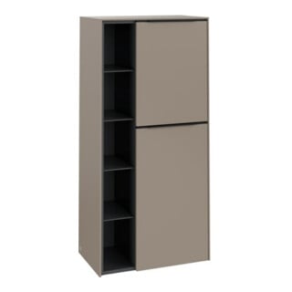 V&B Armoire moyenne Subway 3.0 57,4x120x36,2cm, porte droite/grise bleu volcan, Tau