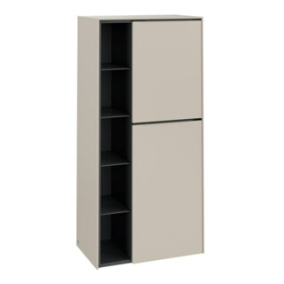 V&B Armoire moyenne Subway 3.0 57,4x120x36,2cm, porte droite/grise, gris cachemire