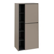 V&B Armoire moyenne Subway 3.0 57,4x120x36,2cm, porte droite/grise monochrome, Taupe