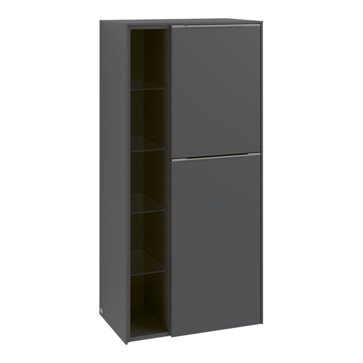 V&B Armoire moyenne Subway 3.0 57,4x120x36,2cm, porte droite/grise, montage à gauche
