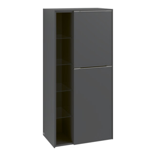 V&B Armoire moyenne Subway 3.0 57,4x120x36,2cm, porte droite/grise, rouge vin