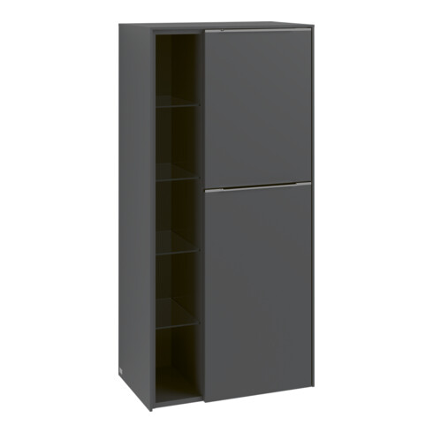 V&B Armoire moyenne Subway 3.0 57,4x120x36,2cm, porte droite/grise, sans poignée