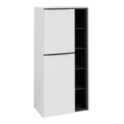 V&B Armoire moyenne Subway 3.0 57,4x120x36,2cm, porte gauche/grande avant, blanc brillant